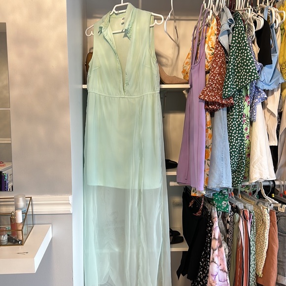 VERO MODA mint dress, sheer finishing to bottom half - Picture 4 of 6